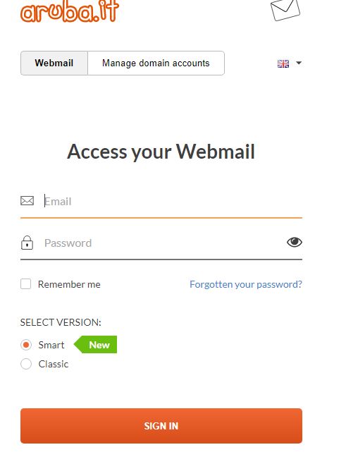 Aruba Webmail Scam Page