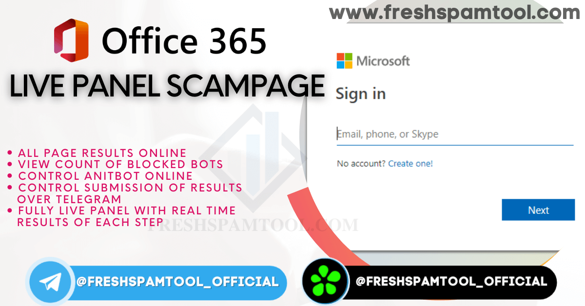 Office365 Live panel scam page